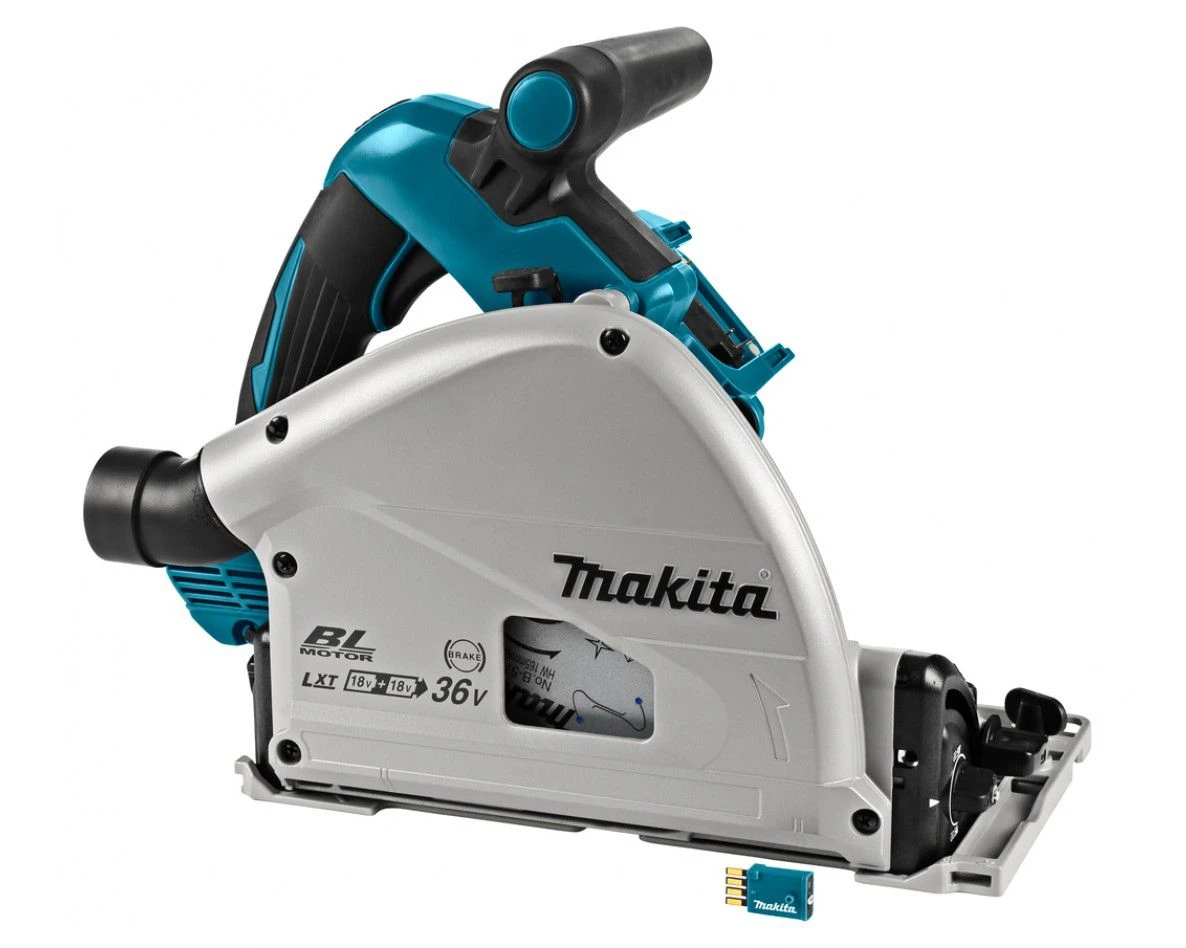Makita DSP601ZJU2 36V (2x 18V) Li-Ion Accu Invalcirkelzaag Body In Mbox (AWS) Incl. Geleiderail - 20 X 165mm - Koolborstelloos - Afbeelding 2