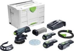 Festool ETSC 125 3,0 I-Set 18V Li-Ion Accu Excentrische Schuurmachine Set (2x 3,0Ah) In Systainer - 125mm - 577689