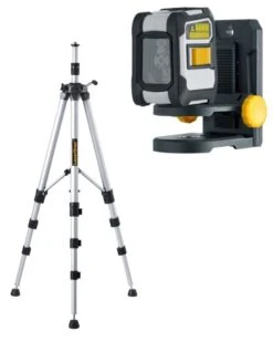 Laserliner CompactCross-Laser Plus Automatische Kruislijnlaser - 2 Lijnen - Rood - 15m - Bluetooth + Compact Statief Aluminium Statief - 5/8 - 78-290cm