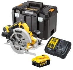 DeWalt DCS570P2 18V Li-Ion Accu Cirkelzaag Set (2x 5.0Ah Accu) In TSTAK - 184mm - DCS570P2-QW