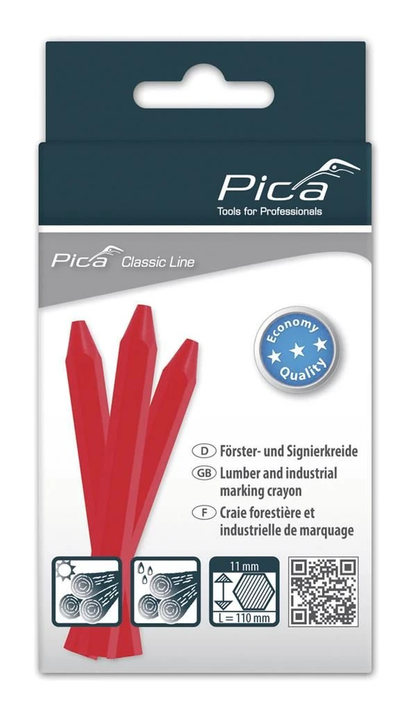 Pica 591/40 Markeerkrijt ECO 11x110mm Rood - 12 Stuks - Afbeelding 2