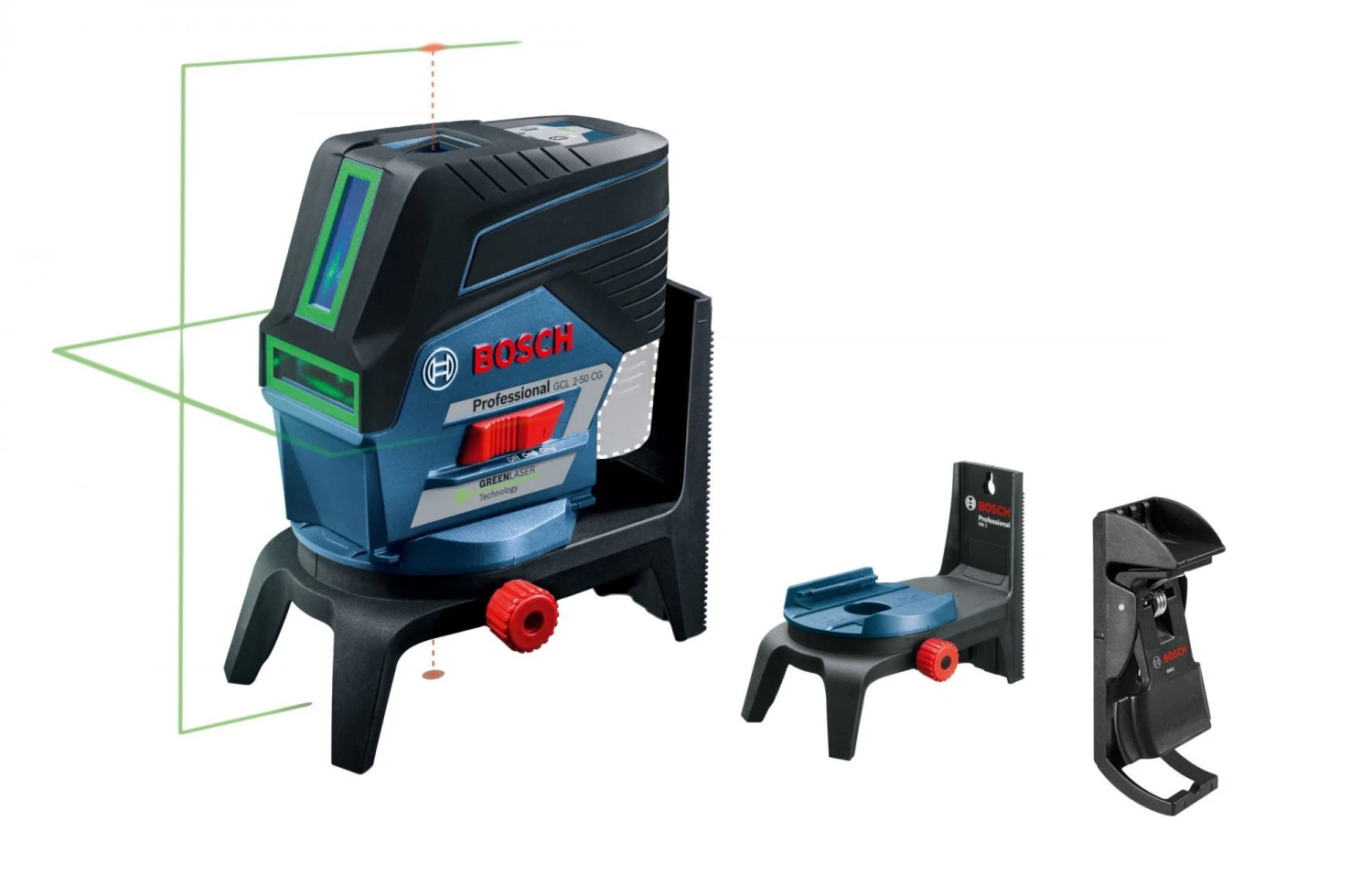 Bosch GCL 2-50 CG 12V Li-Ion Accu Kruislijnlaser (1x 2,0Ah Accu) Set In L-Boxx - 0601066H00 - Afbeelding 2