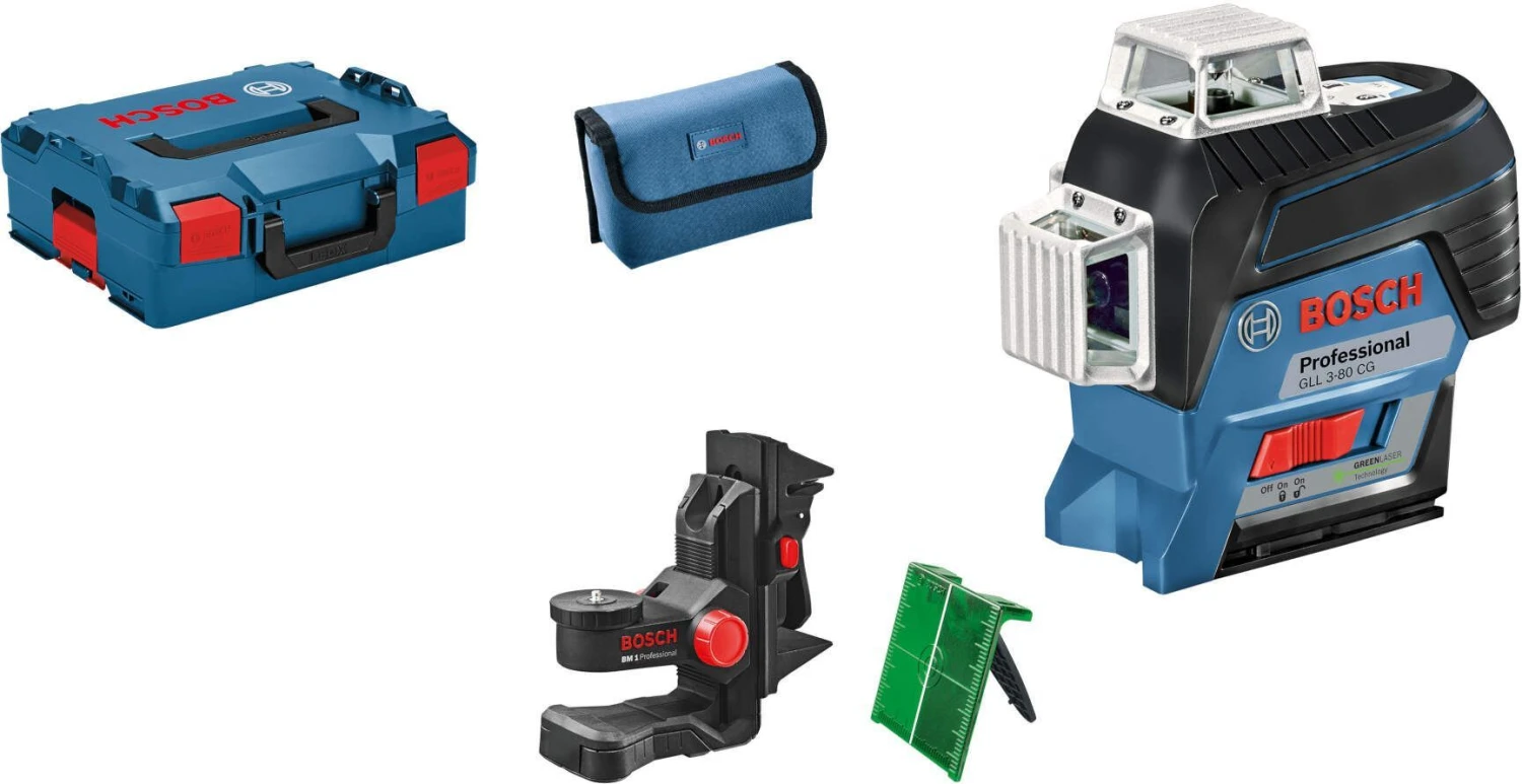 Bosch GLL 3-80 CG 12V Li-Ion Accu Kruislijnlaser Set (1x 2.0Ah Accu) In L-Boxx - Groen - 0601063T00 - Afbeelding 2