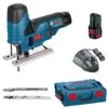 Bosch GST 12V-70 12V Li-Ion Accu Decoupeerzaag Set (2x 3.0Ah Accu) In L-Boxx - T-greep - Variabel - 06015A1005